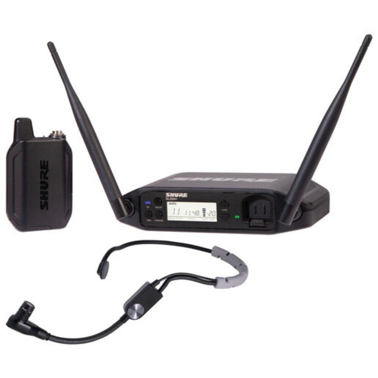 Shure The GLX-D+ Dual Band Wireless Headset System features the SM35 and GLXD4+