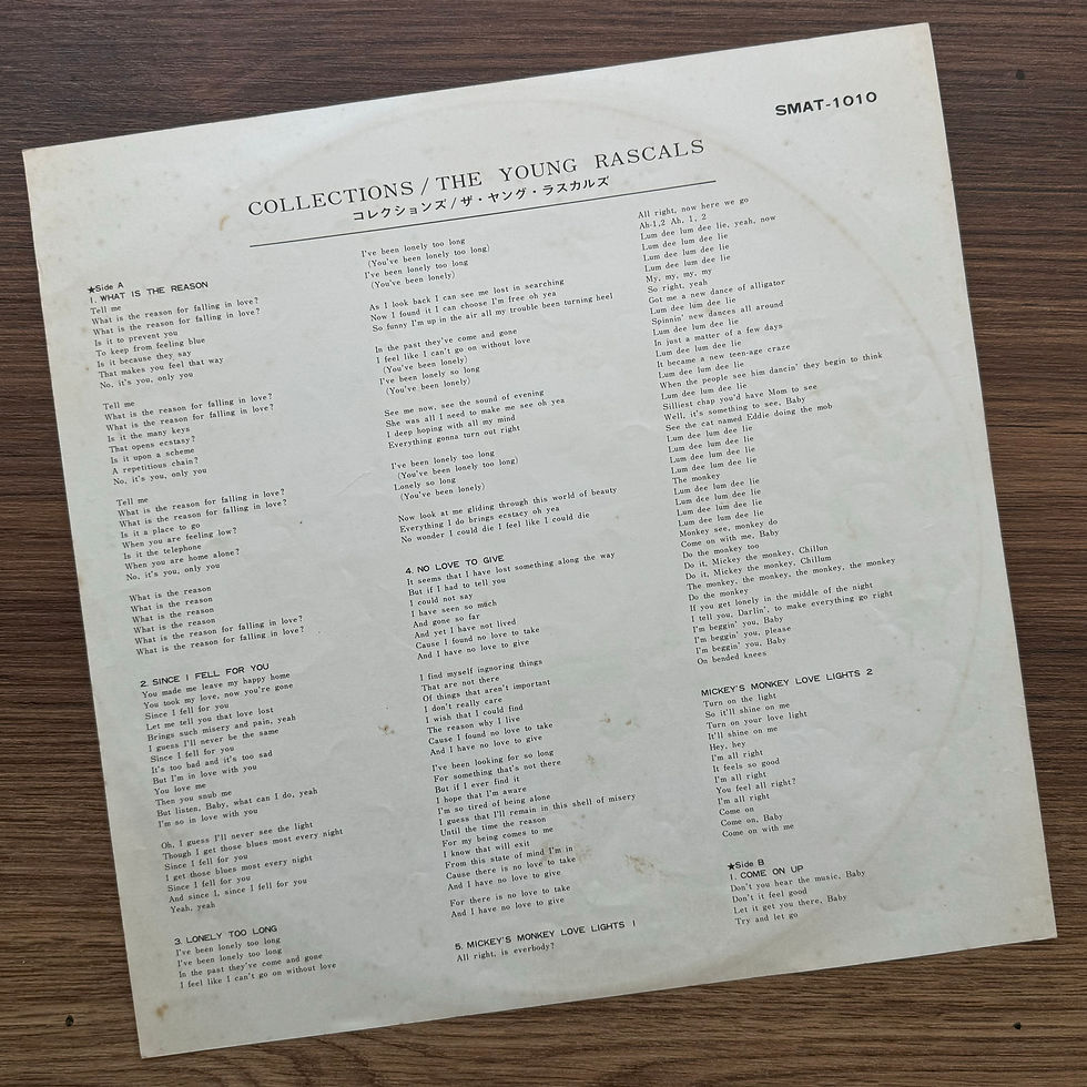 Küçük resim: The Young Rascals – Collections 33'lük LP PLAK