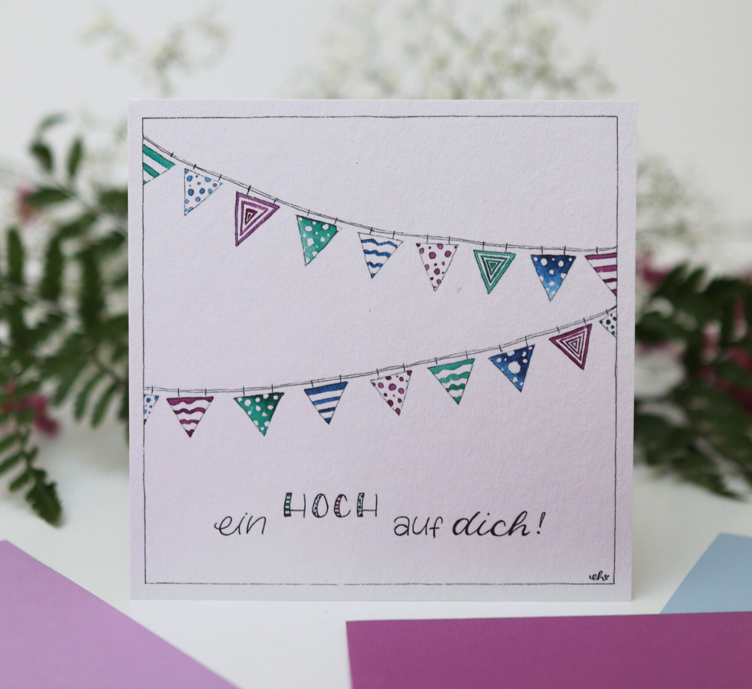 Postkarte "ein HOCH auf dich" inkl. Briefumschlag