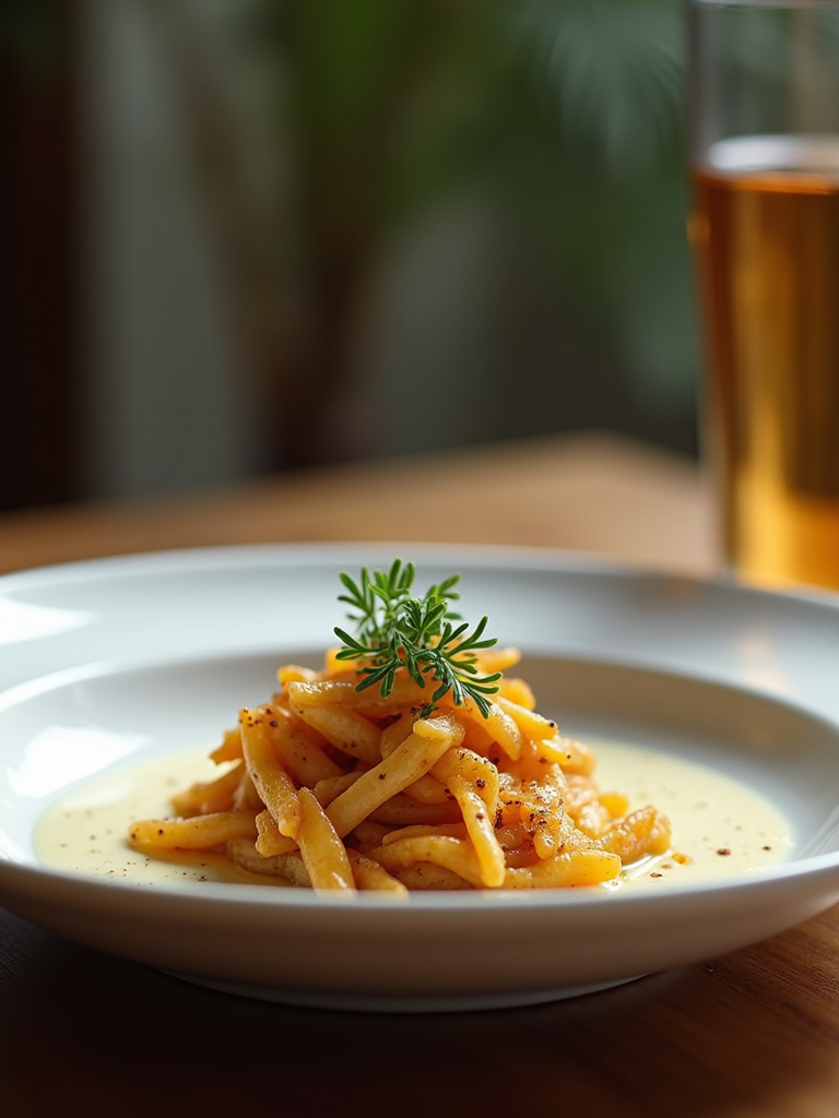 A beautifully plated Michelin-inspired dish at a luxury restaurant.