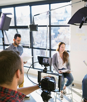 Interview with microphone