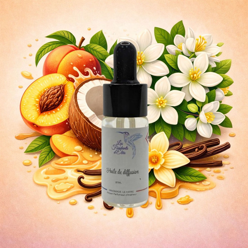 Miniature : Huile de diffusion monoï pêche parfum fruité sucré et solaire