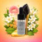 Huile de diffusion Bonne Fille aux notes florales de rose et jasmin avec illustration talon élégant et fleurs blanches