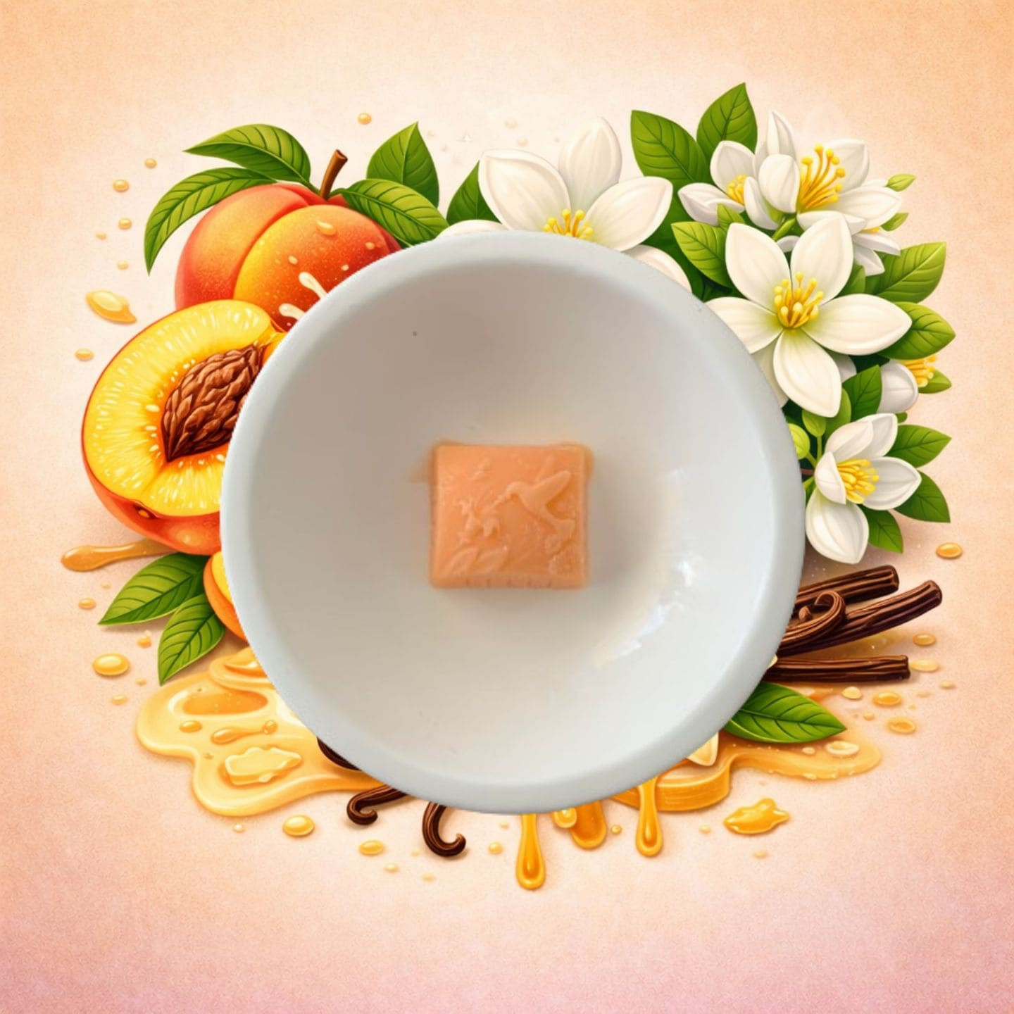 Fondant parfumé monoï pêche senteur fruitée et exotique gourmande