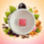 Fondant parfumé IF rose dans brûleur blanc avec illustration cassis, vanille et rose