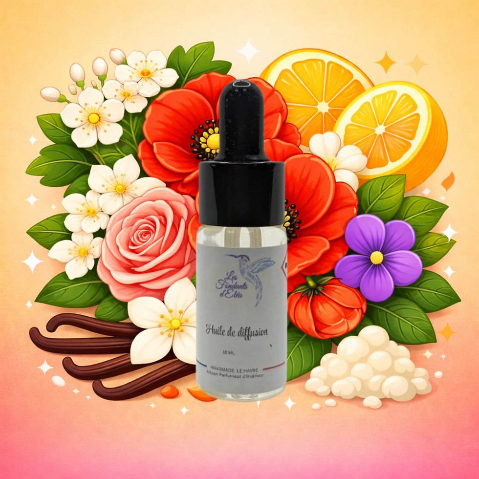 Huile de diffusion parfum d’intérieur Coquelicot aux notes florales douces et lumineuses – Les Fondants d’Eléa