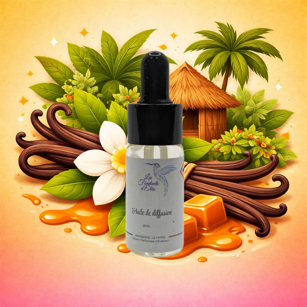 Huile de diffusion Vanille de Madagascar parfum d’intérieur aux notes vanillées suaves et gourmandes, ambiance chaleureuse