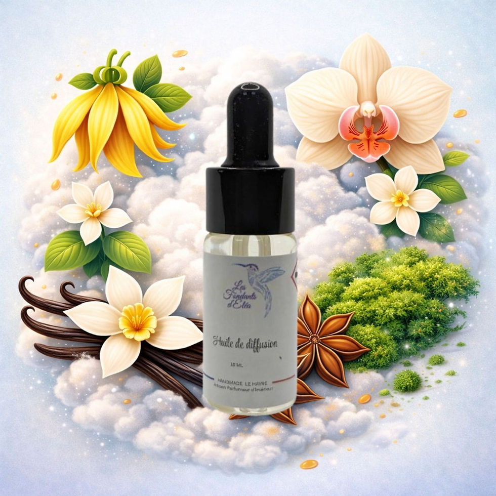 Huile de diffusion musc blanc avec notes florales vanille et mousse ambiance parfum d’intérieur élégante