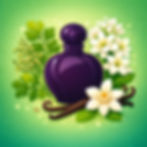 Illustration parfum Venin avec notes vertes, vanille et fleurs blanches