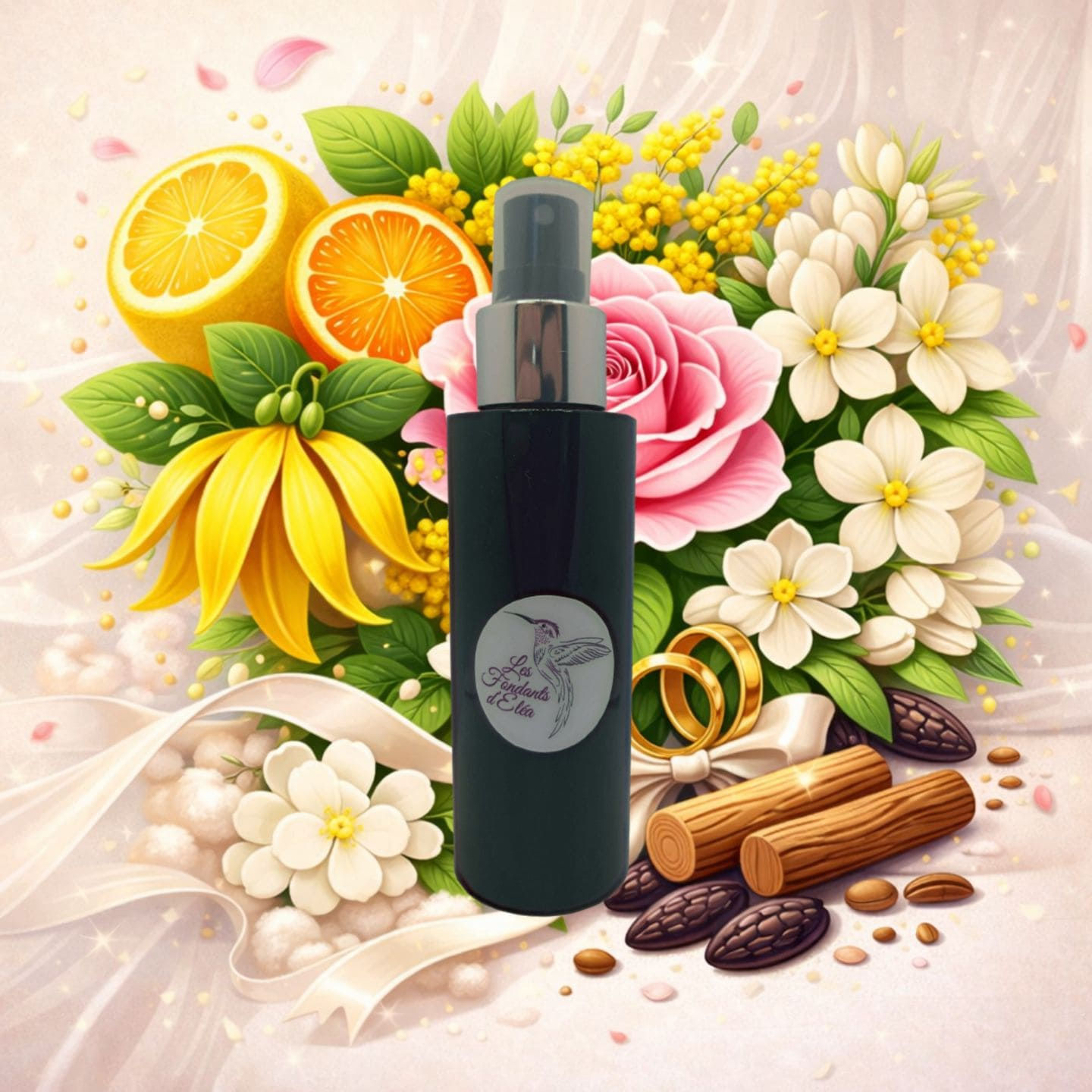 Spray parfum d’intérieur wedding day aux notes florales douces et romantiques ambiance mariage