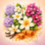 Illustration olfactive fleur de tiaré avec fleurs blanches vanille et coco parfum d’intérieur exotique