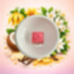 Fondant parfumé monoï rosé dans brûleur en céramique diffusion parfum d’intérieur solaire et floral
