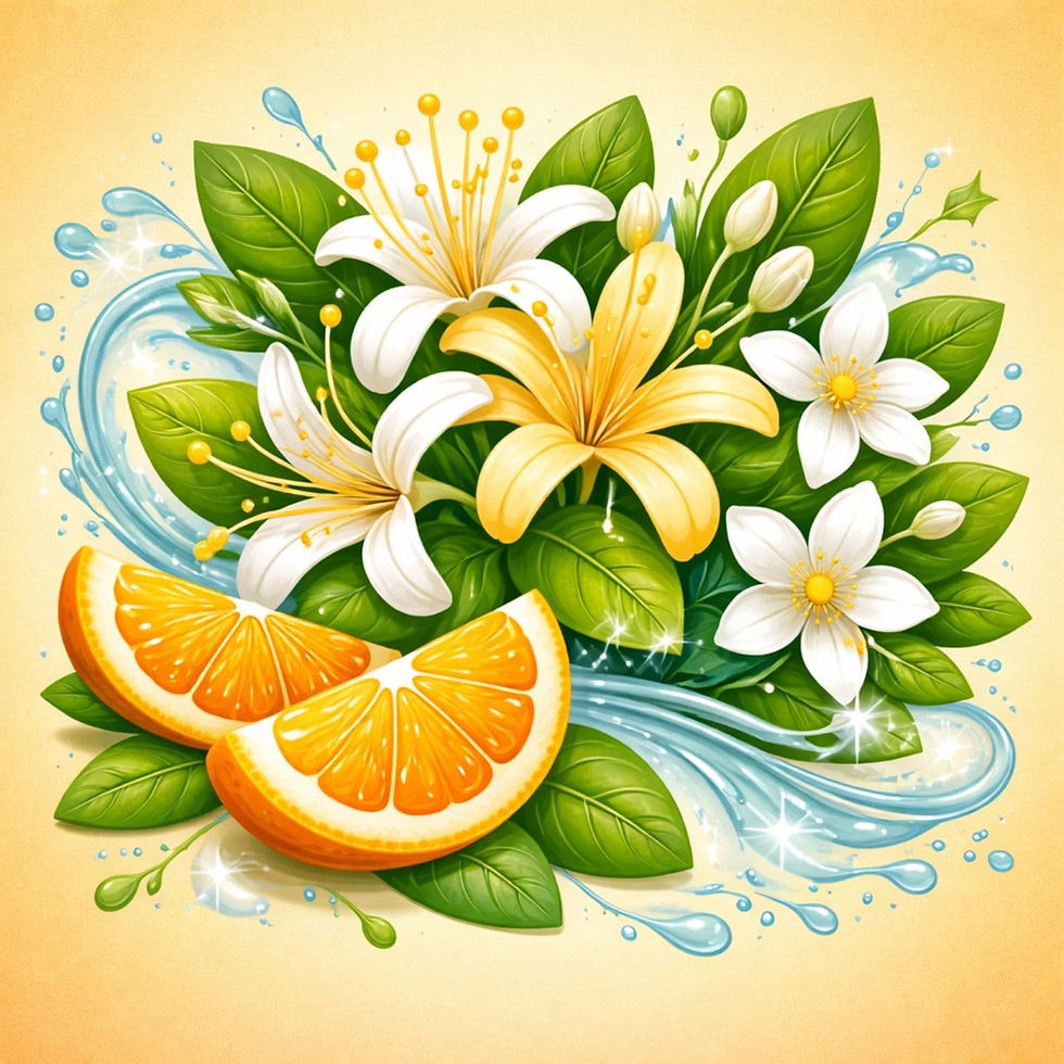 Notes parfum chèvrefeuille fleurs blanches orange ambiance fraîche et lumineuse