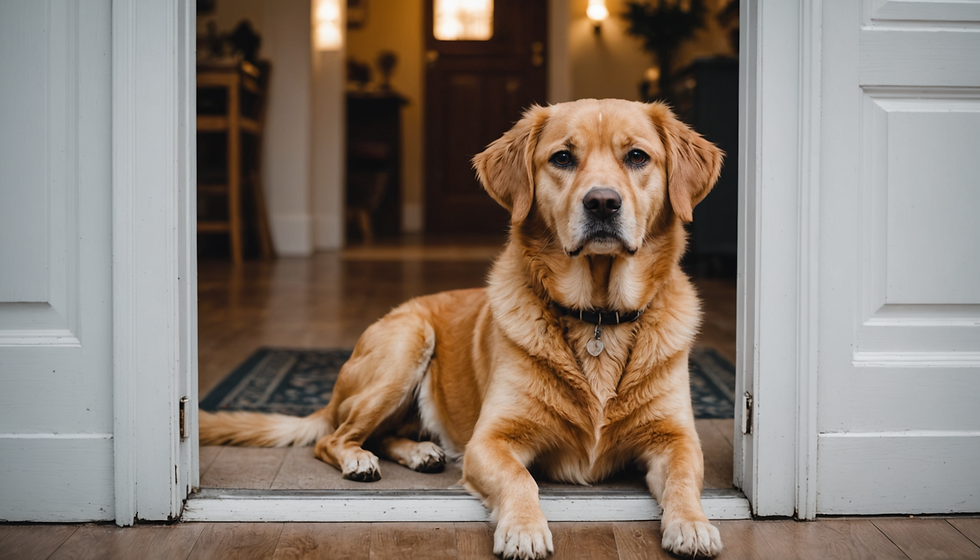 A dog patiently waiting for its owner to come home.