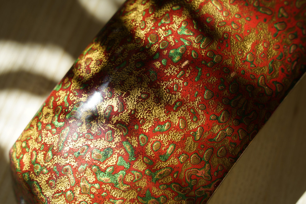 Thumbnail: Tsugaru Shamisen Lacquer-Coated Do-gake Without Tenjin Cover (津軽塗・鎏金りゅうきん）