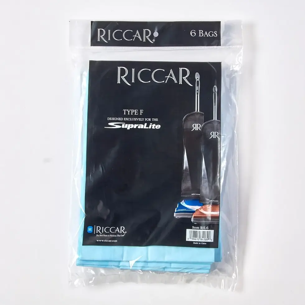 Riccar Ecopure SupraLite Upright Vacuum Type F Paper Bags 6pk