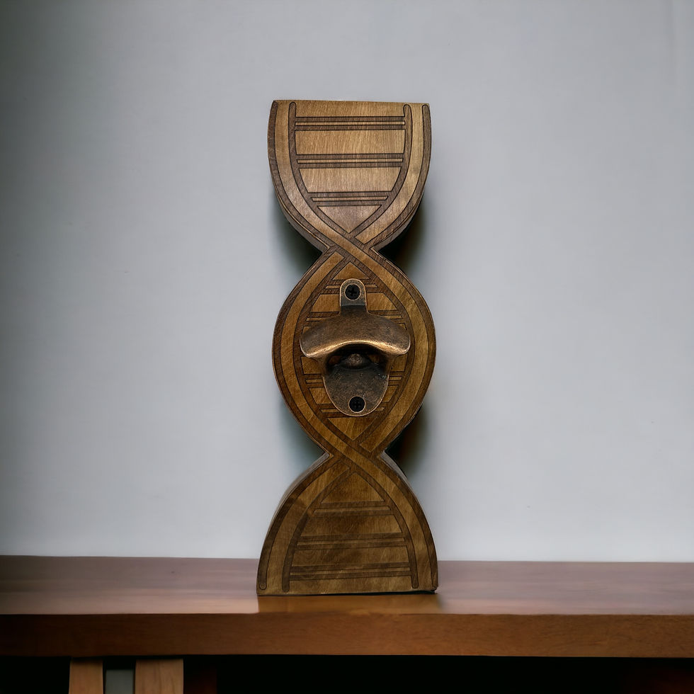 Miniatura: Destapador Artesanal de ADN en madera Nativa