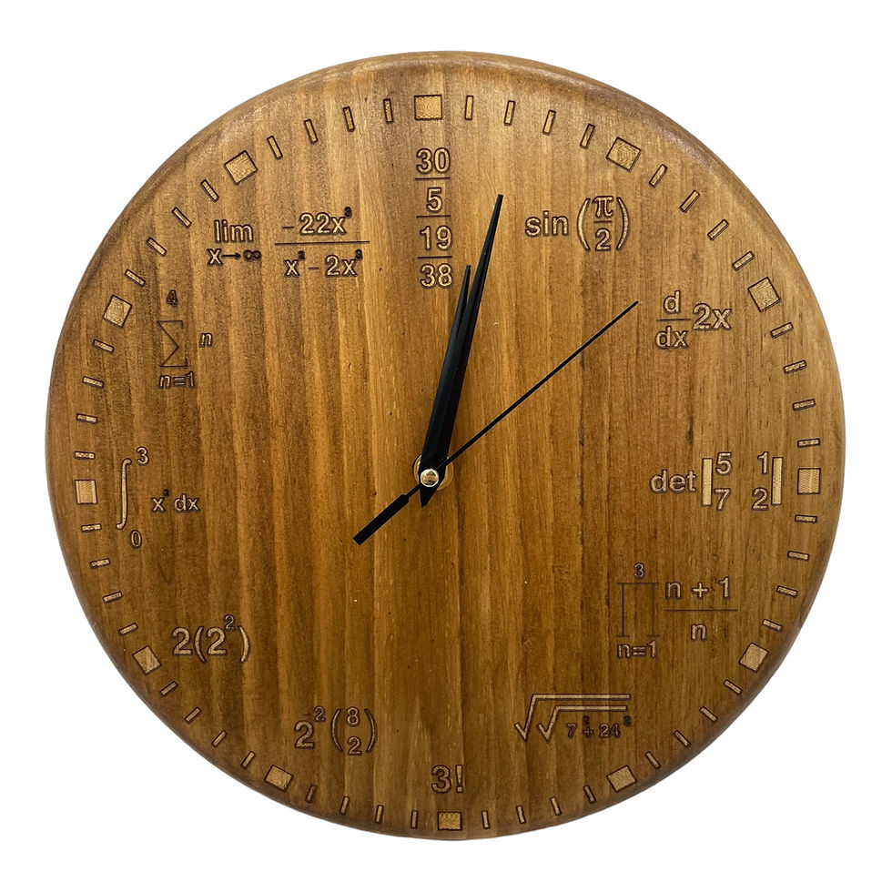 Reloj Matemático en madera de pino