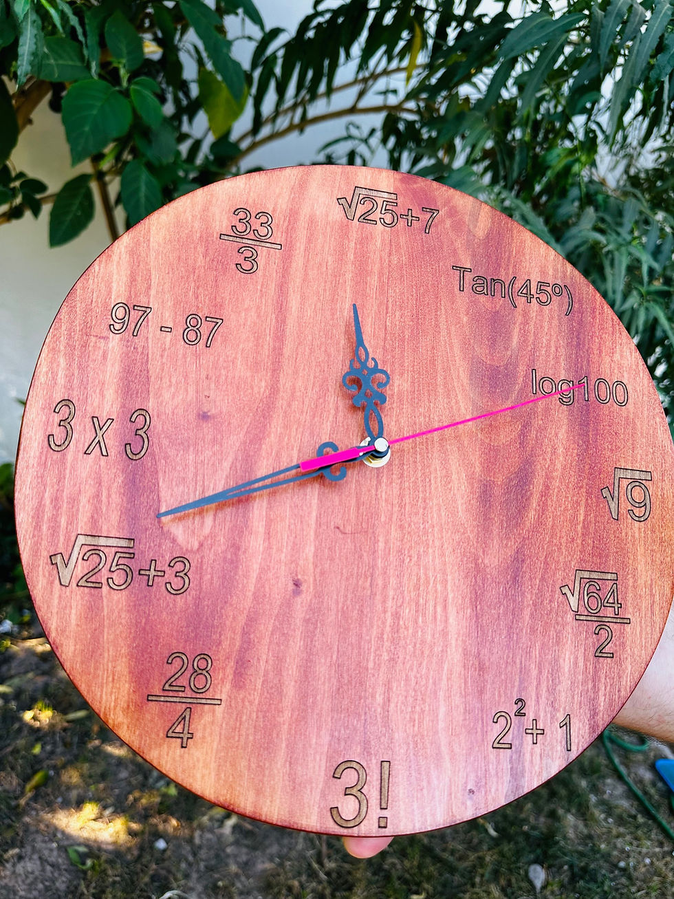 Miniatura: Reloj de Matemáticas de Madera Nativa