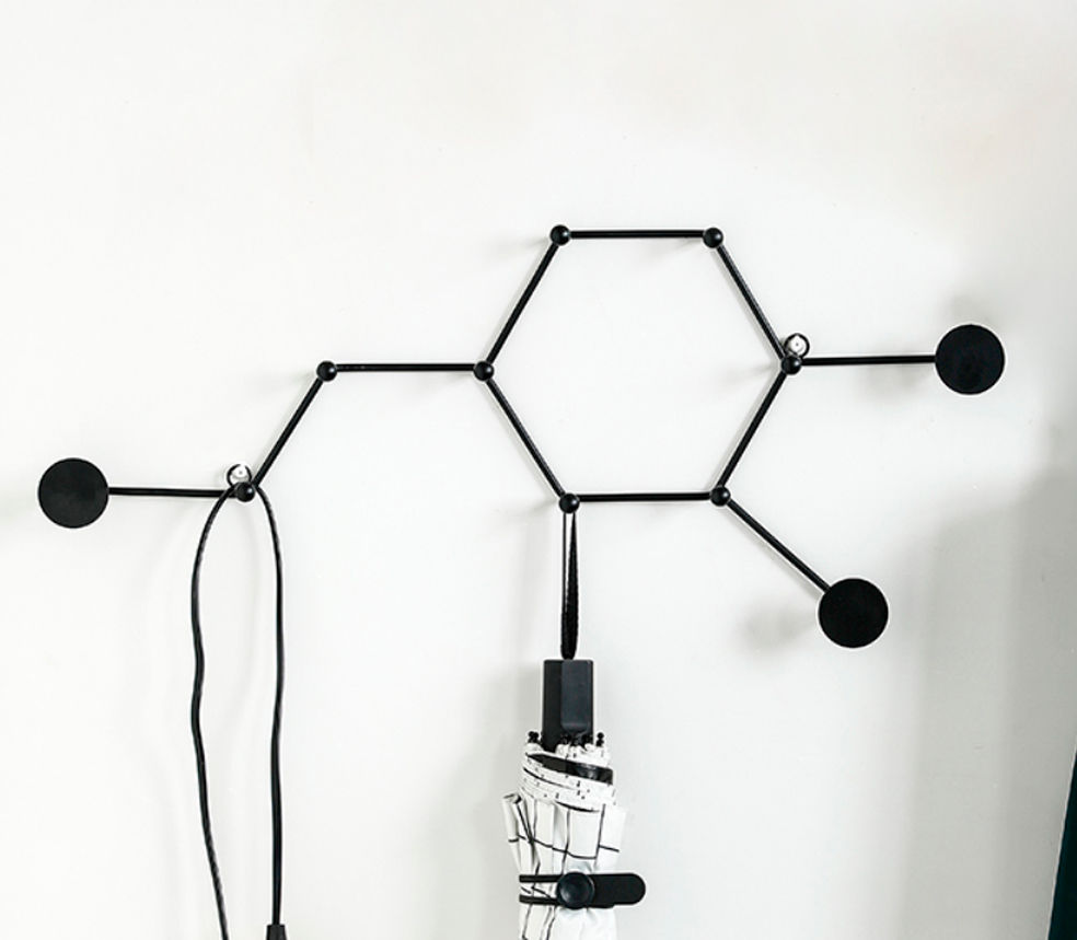 Perchero muro Moléculas