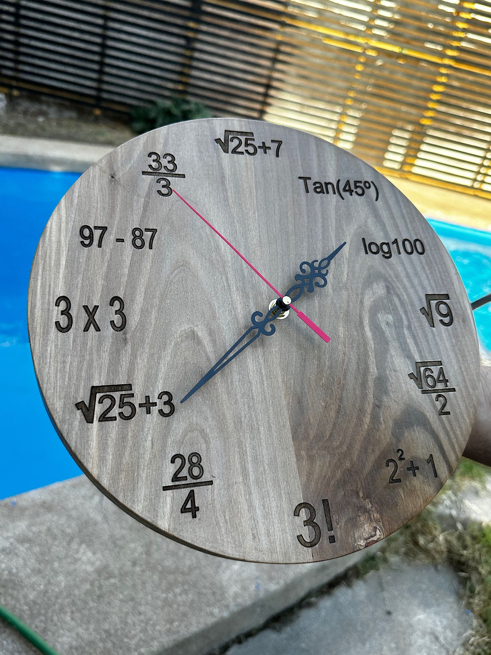 Miniatura: Reloj de Matemáticas de Madera Nativa