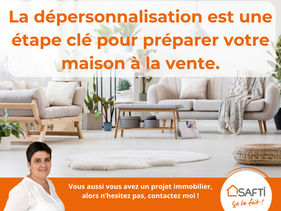 Salon lumineux et épuré, idéal pour aider les acheteurs à se projeter dans une maison à vendre à Ballan-Miré.