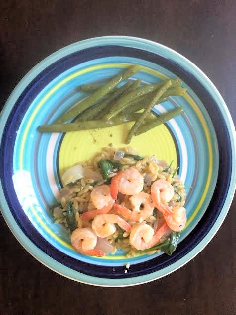 One Pot Poached Shrimp and Orzo