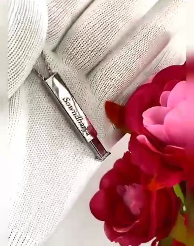 Personalised custom unisex drawer sliding Name Bar pendant Name