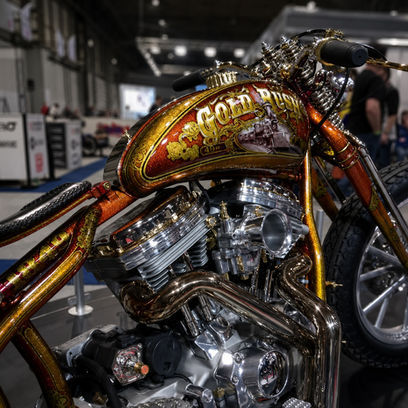 Gold Rush Harley-Davidson custom paint by DDK Airbrushing
