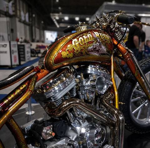 Gold Rush Harley-Davidson custom paint by DDK Airbrushing