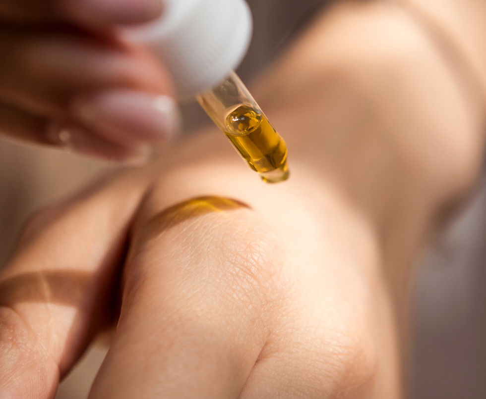 Vitamin C serum on hand