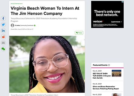 Screenshot of the Patch article about Internship at the Jim Henson Company