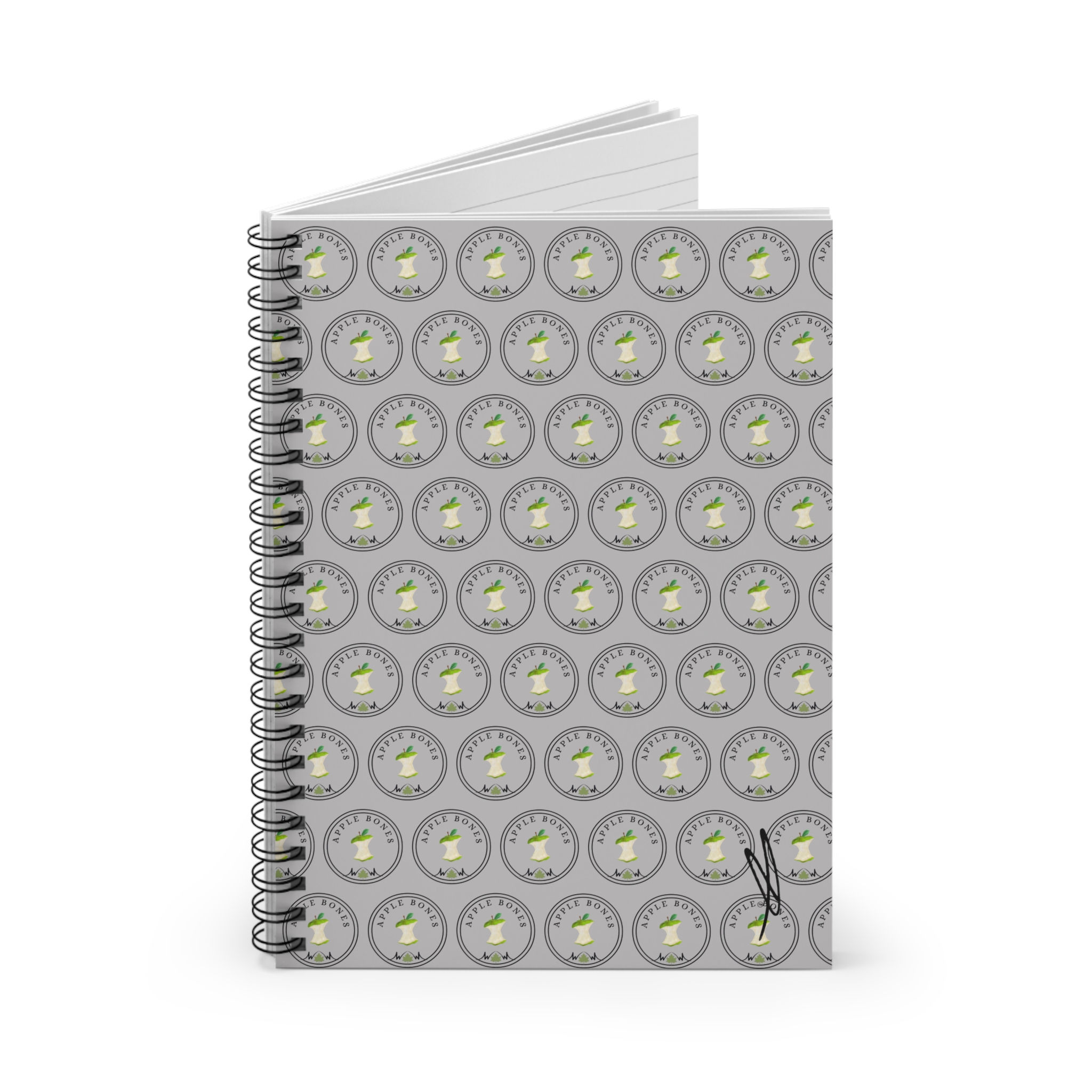 Apple Bones (Green 2) Spiral Notebook - Ruled Line