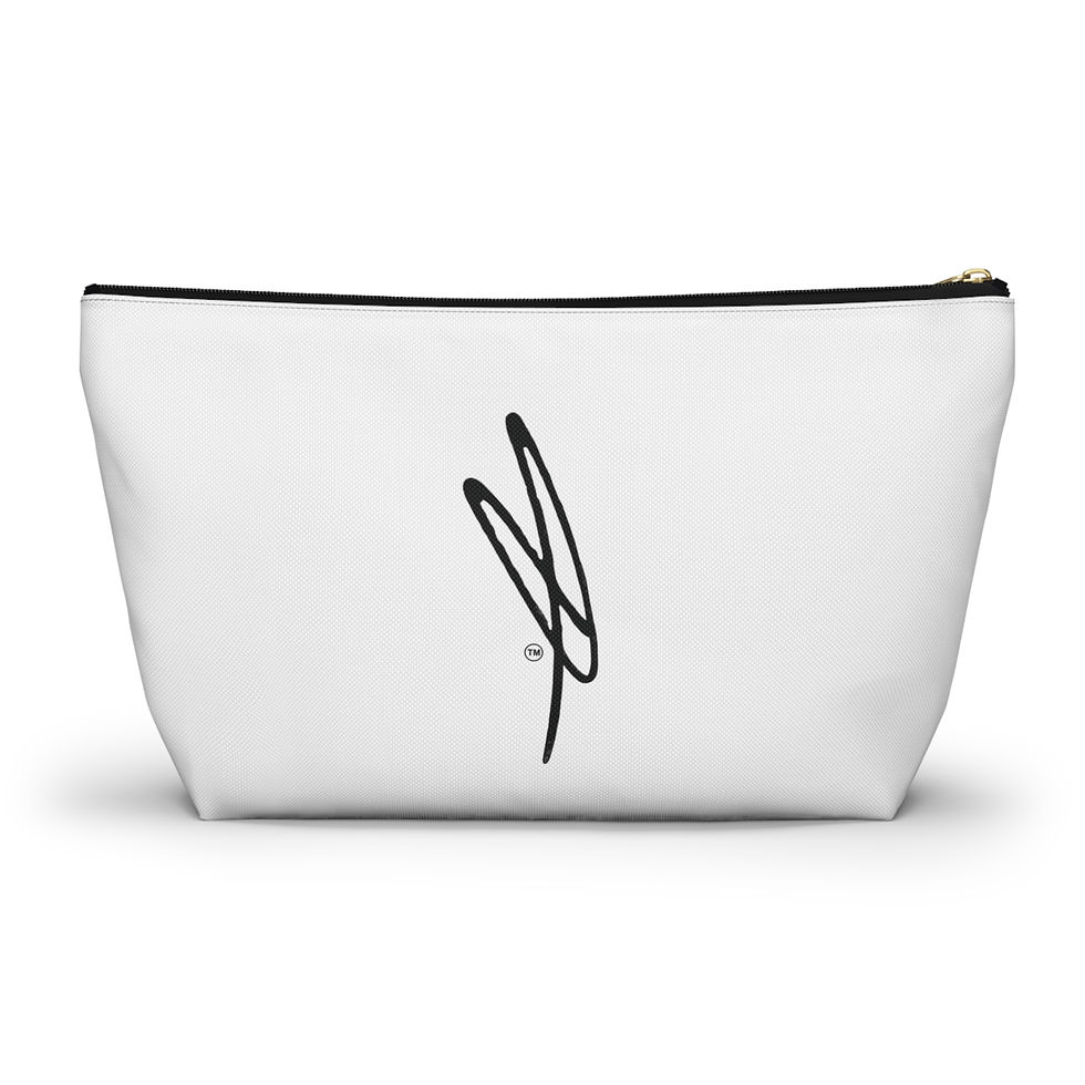 Thumbnail: Accessory Pouch w/ T-bottom - White w/ Black Signature Logo