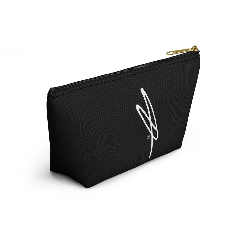 Thumbnail: Accessory Pouch w/ T-bottom - White w/ Black Signature Logo