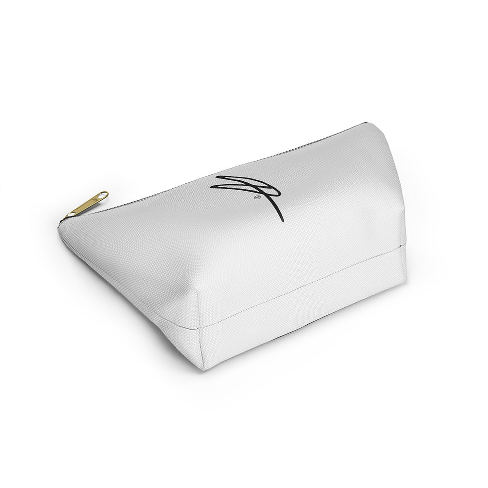 Thumbnail: Accessory Pouch w/ T-bottom - White w/ Black Signature Logo
