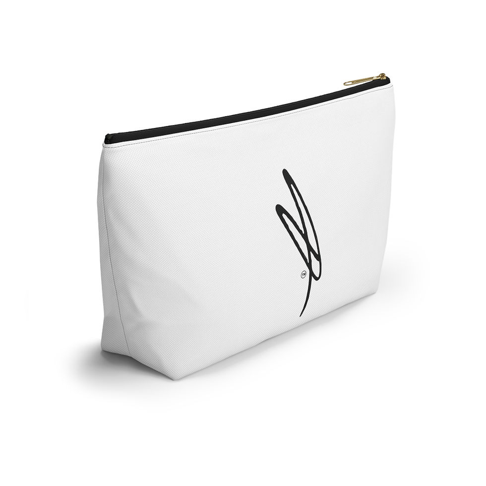 Thumbnail: Accessory Pouch w/ T-bottom - White w/ Black Signature Logo