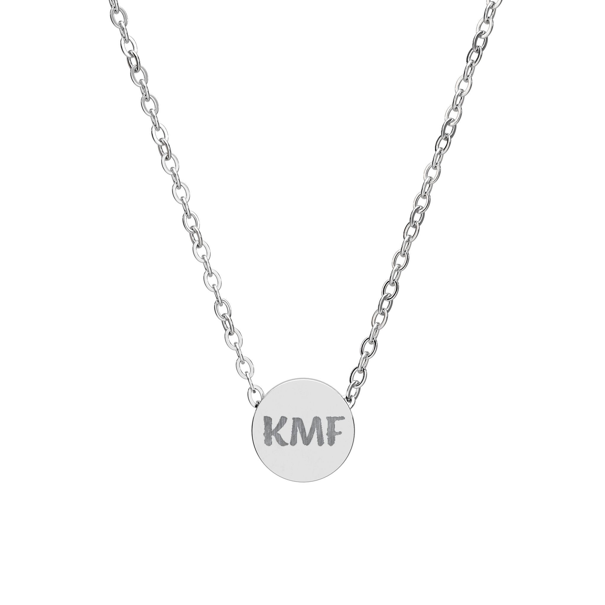 KMF Miniature Circle Engraved Necklace