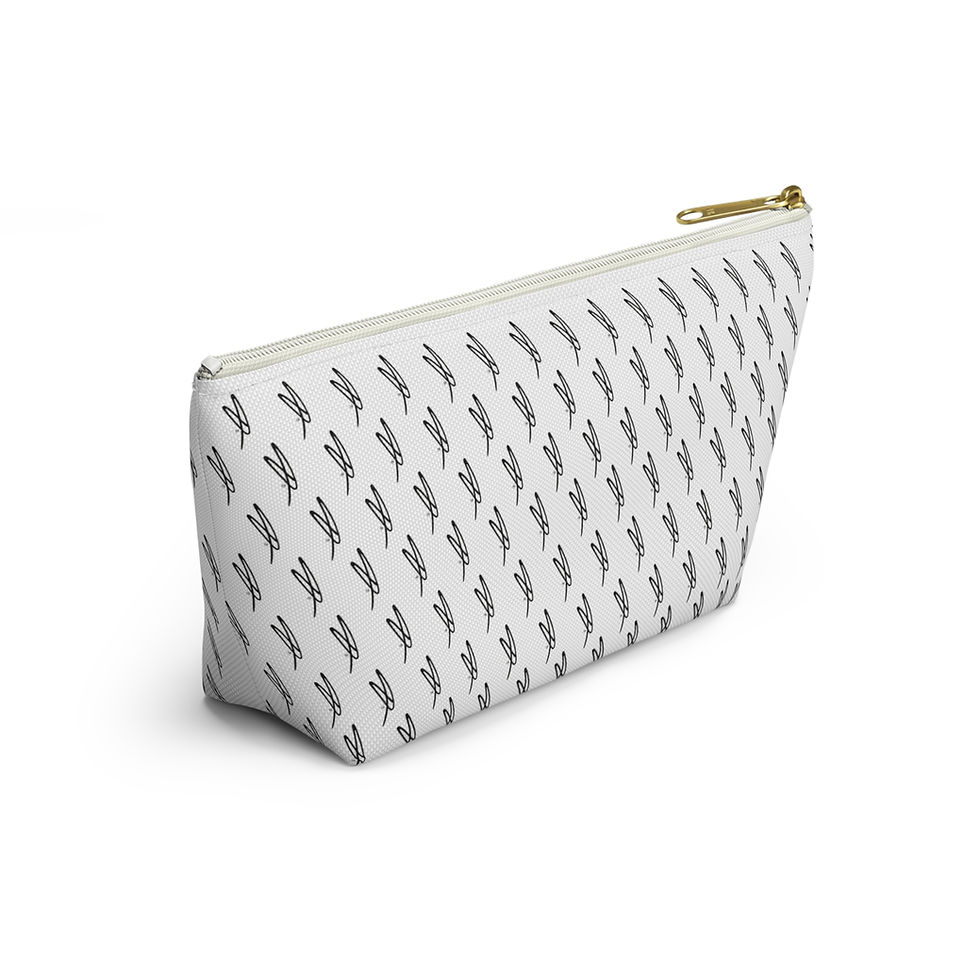 Thumbnail: Accessory Pouch w/ T-bottom - White w/ Black Signature Logo