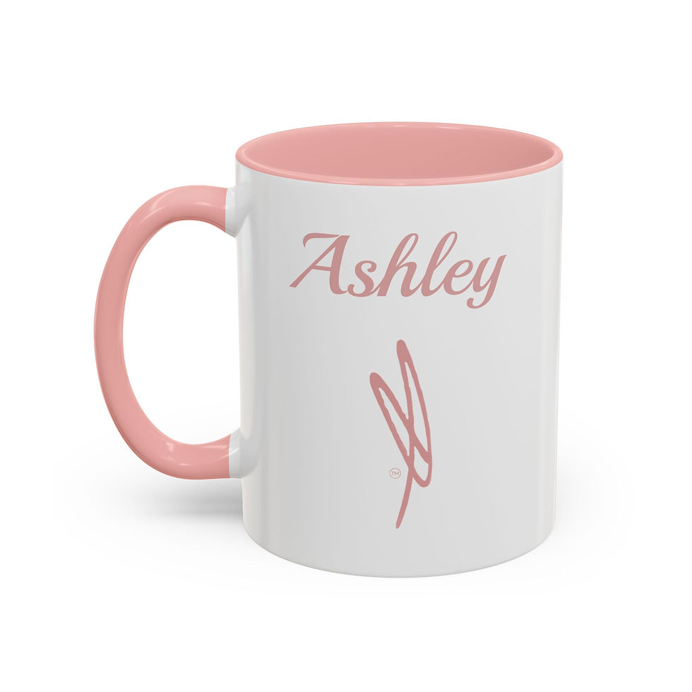 Thumbnail: Personalized Pink Signature Accent Mug, 11oz & 15oz
