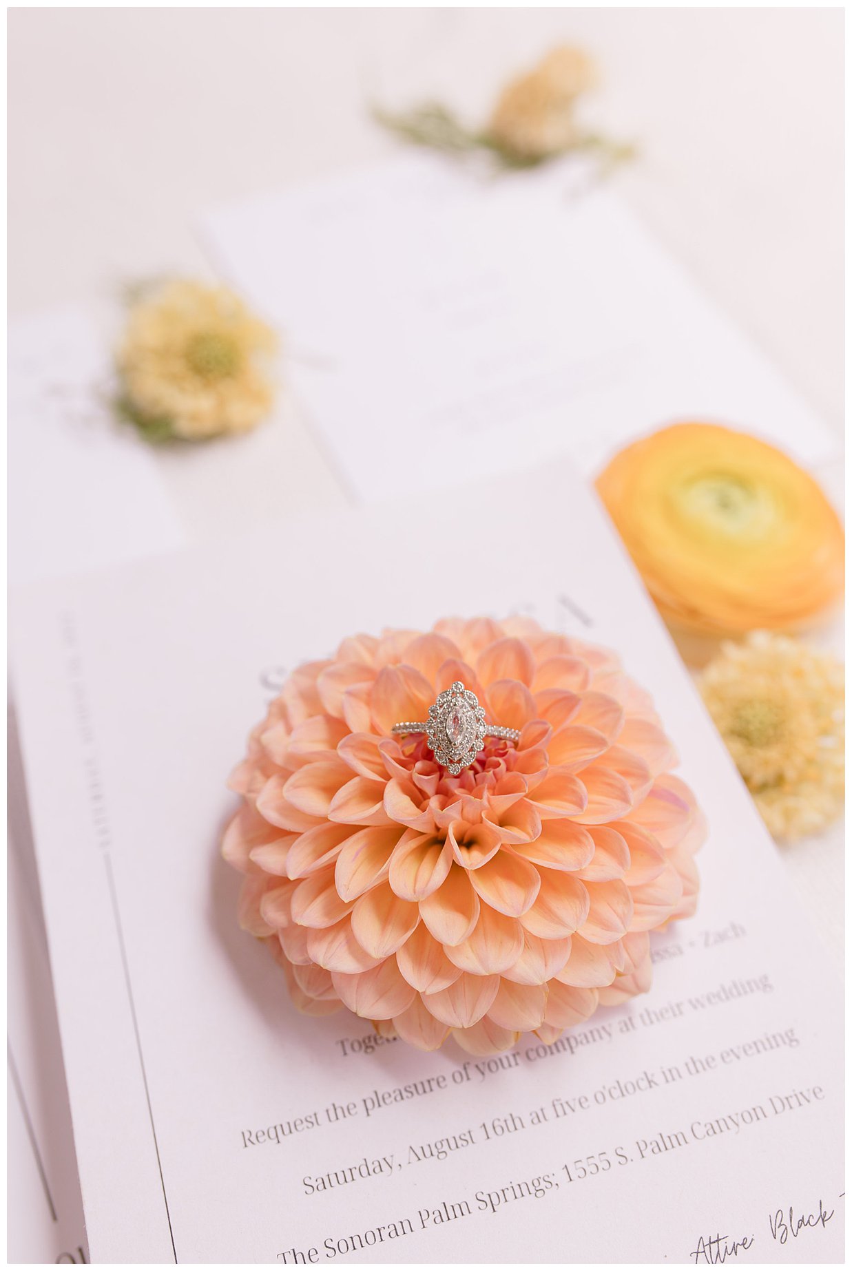 Wedding ring in a flower.