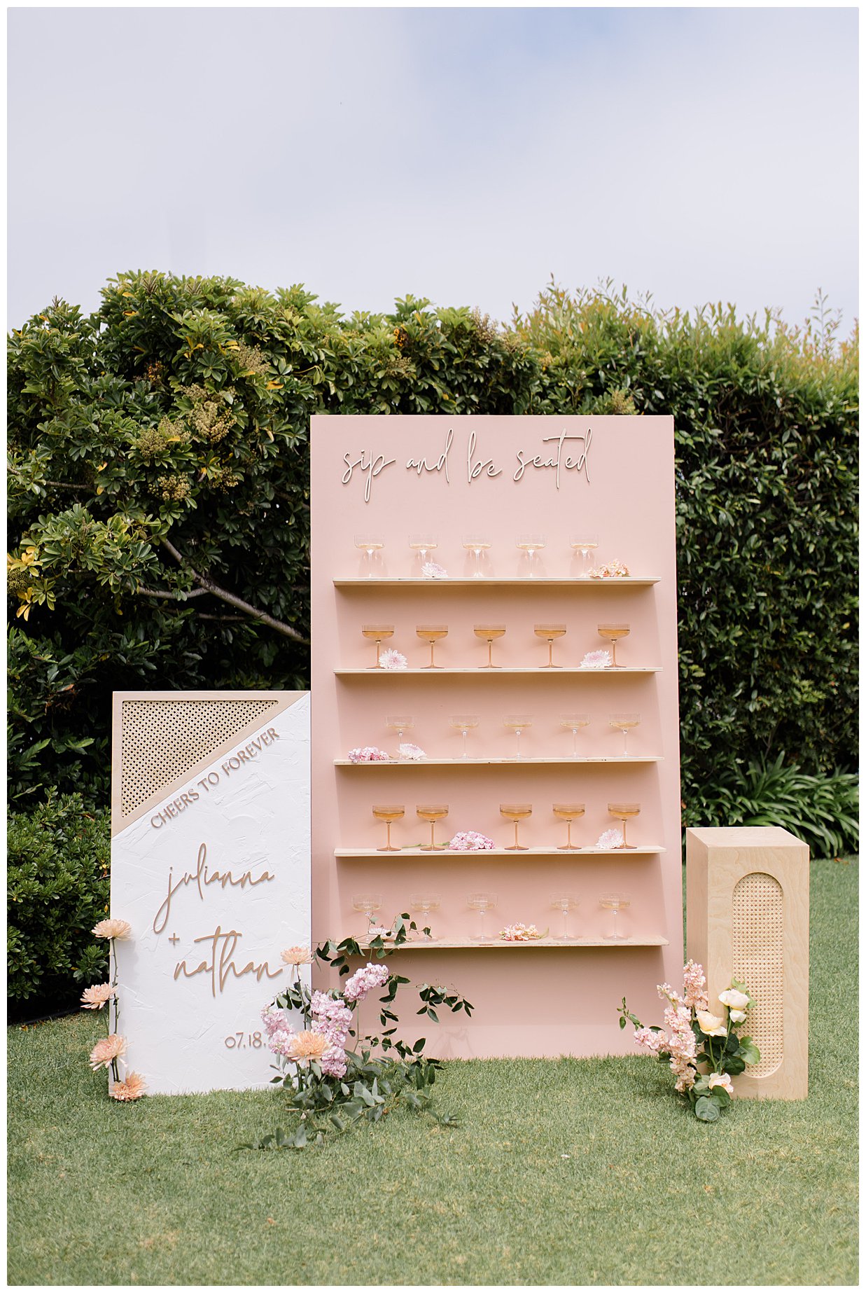 Wine Glass Display at a wedding