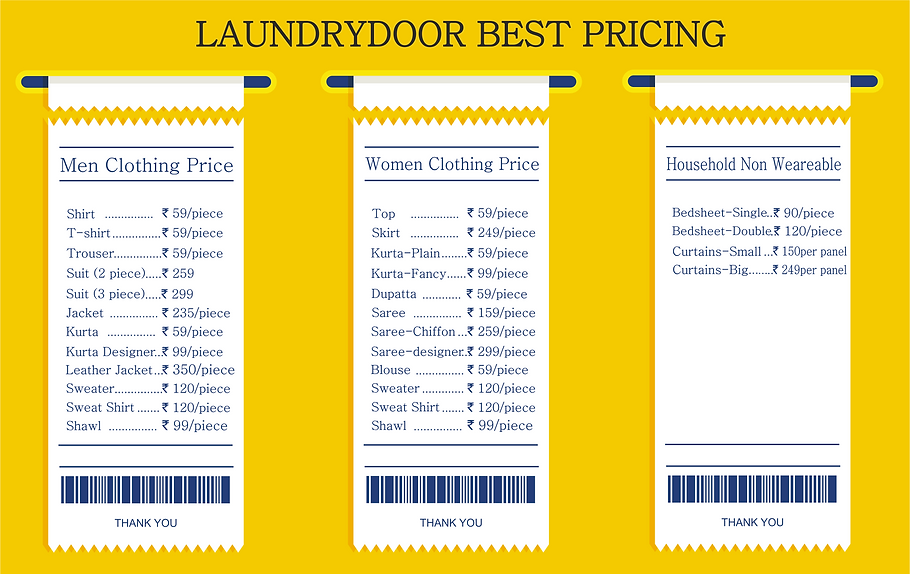 Laundrydoor Dry Cleaning Price List Laundry Service Price List