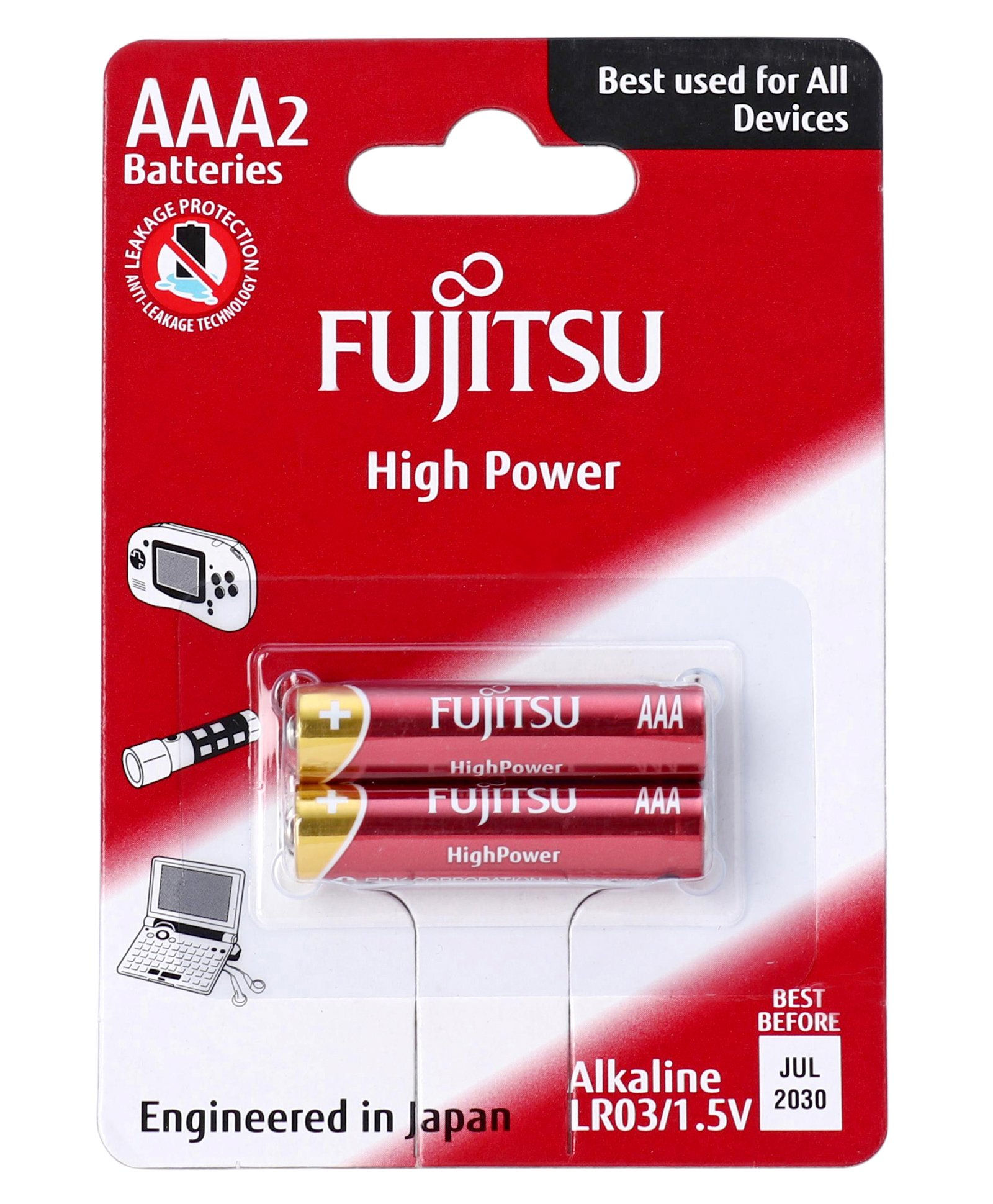 Fujitsu High Power AAA 2 Alkaline Battery | Pack of 2