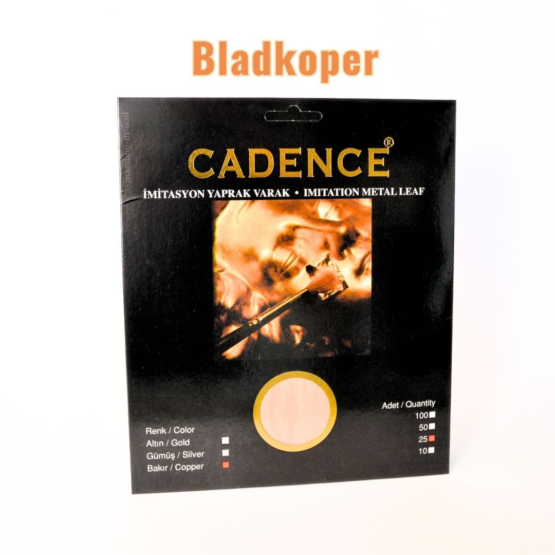 Bladkoper, bladmetaal in kleur koper van merk Cadence om laagje koper aan te brengen zoals bladgoud maar dan koper