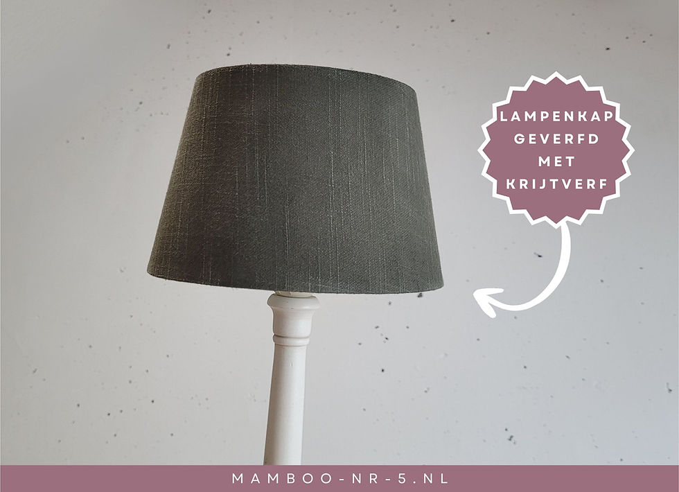 Het resultaat is een lampenkap die geverfd is met groene krijtverf
