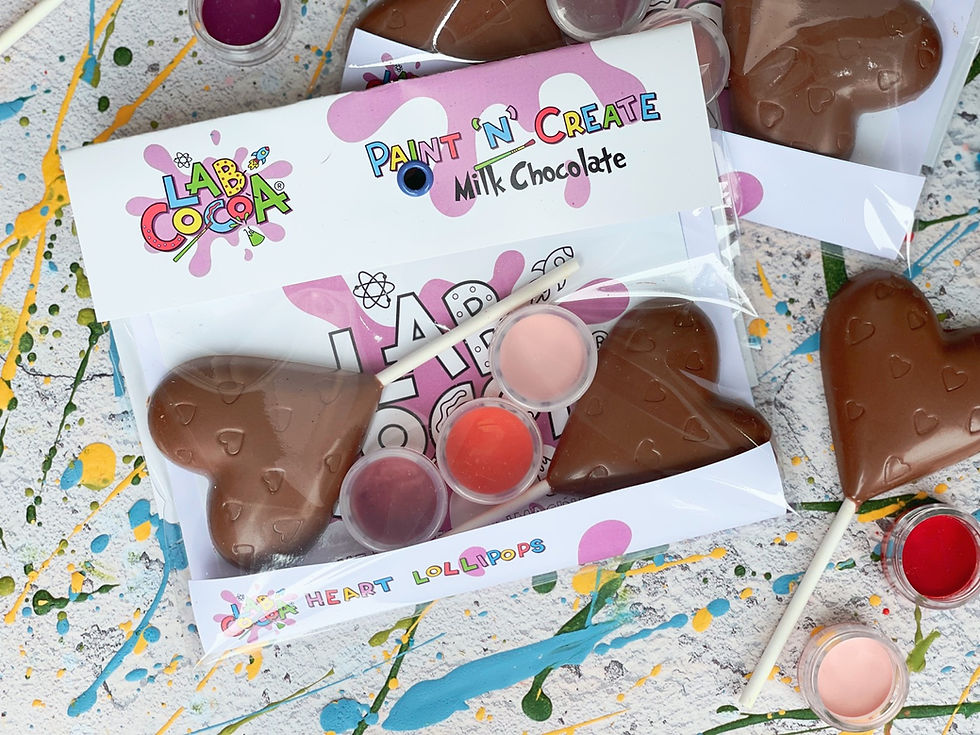 Lab Cocoa Chocolate Heart Lollipops Set | Chocolate Heart Lollies | DIY Hearts