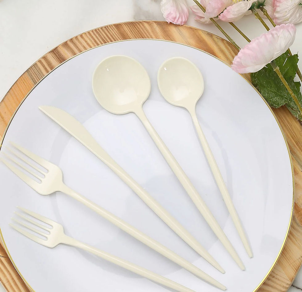 Thumbnail: Disposable Ivory Cutlery Set