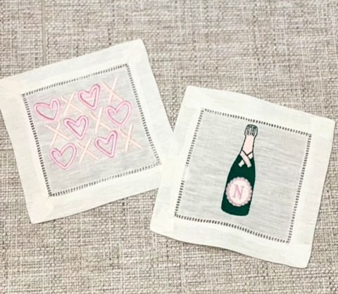 Thumbnail: Custom Hemstitch Cocktail Napkins