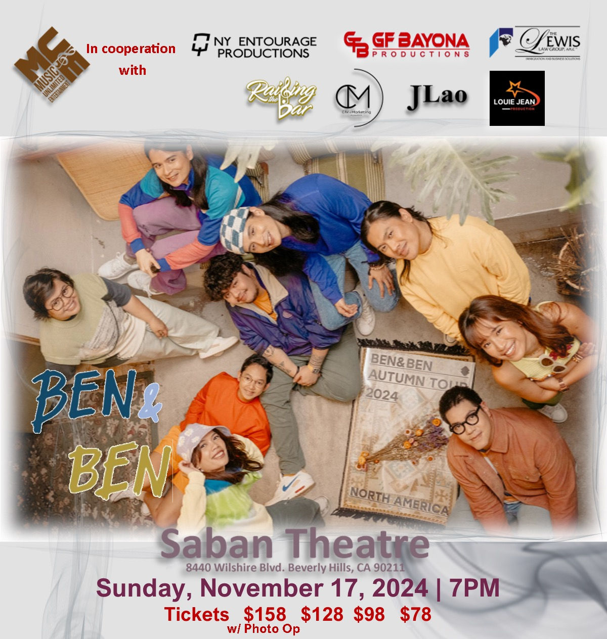 $158 plus fees - Orchestra Rows EE to B(w/photo op)